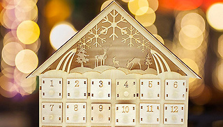 Reusable Decorative Light-Up Wooden Christmas Advent Calendar