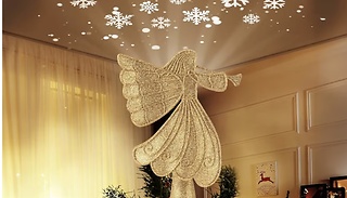 Angel Christmas Tree Topper with Rotating Projector - 2 Colours 