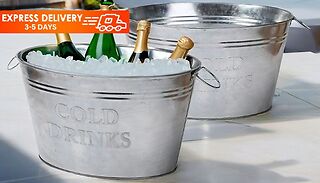 Galvanised Steel Drinks Ice Bucket with Handles
