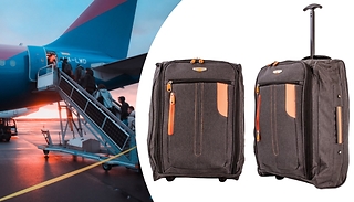 TB53 Grey & Orange Travel Cabin Trolly Suitcase 