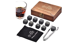 Whiskey Cooling Stones With Wooden Box