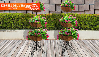 3-Tier Flower Fountain Planter with Coco Liners