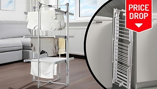 3-Tier Electric Heated Tower Airer 300W - 21m of Hanging Space!