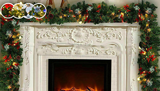 9FT Pre Lit Christmas Garland with Lights - 4 Colours