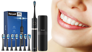 Ultrasonic Electric Toothbrush with 8 Brush Heads & Travel Case