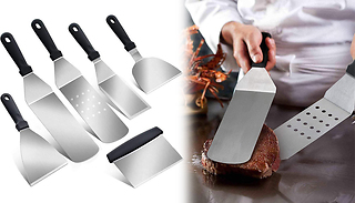 6-Piece Stainless Steel BBQ Cooking Tool Set