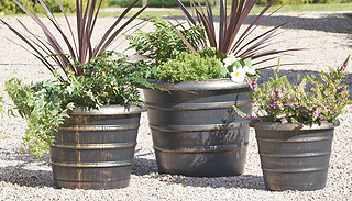 Set of 3 Bronze-Effect Beehive Planter Pots