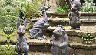 1 or 4 Peter Rabbit Inspired Garden Statues - 4 Designs