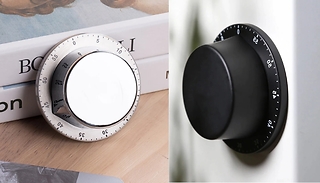 Stainless Steel Mechanical Magnetic Kitchen Timer - 2 Colours 
