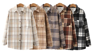 Fleece-Lined Check Over Shirt Jacket - 5 Colours & 3 Colours