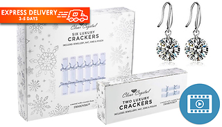 6 or 12 Luxury Christmas Crackers with Crystals from Swarovski
