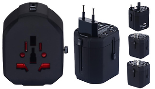Universal Travel Adapter Converter and Dual USB Charger