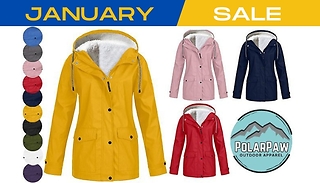 Waterproof Winter Thick Lined Rain Coat - 10 Colours & 7 Sizes