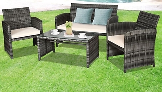 4-Piece Rattan Garden Patio Furniture Set