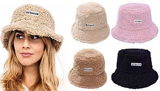 1 or 2 Teddy Faux-Fur Bucket Hats - 4 Colours