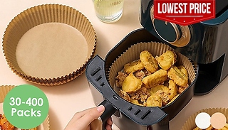 30 to 400 Disposable Non-Stick Air Fryer Liners - 2 Colours