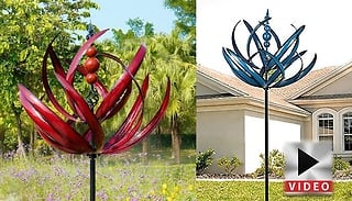 1, 2 or 3 Rotating Metal Garden Wind Spinners - 2 Colours