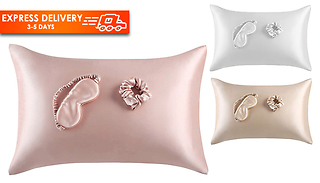 Satin Pillowcase & Sleeping Mask Gift Set- 3 Colours