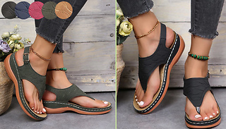 Women's PU Leather Roman Sandals - 5 Colours & 6 Sizes