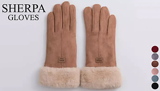 Sherpa-Lined Touchscreen Gloves - 6 Colours