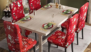 4-Pack of Christmas Dining Chair Covers - 4 Designs 