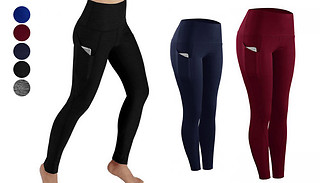Sports Leggings With Side Pocket - 5 Colours & 3 Sizes