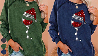 Glitter Glass Christmas Jumper - 3 Colours & 6 Sizes