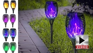 1-12 Solar LED Flickering Flame Torch Lights – 4 Colours