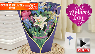 3D Paper Flower Bouquet Card - 6 Options