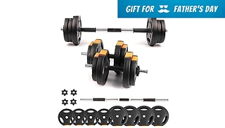 2-in-1 Adjustable 15kg Dumbbell Weights Set
