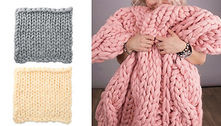 Chunky-Knit Oversized 60x60 Blanket - 3 Colours