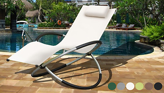 Zero Gravity Foldable Rocking Lounger with Pillow - 6 Colours