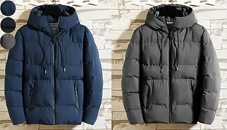 Men's Quilted Puffer Jacket - 3 Colours & 5 Sizes