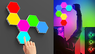 1, 5 or 10 Hexagonal Modular Wall Lights - 3 Colours