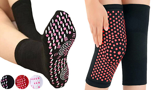 Pair of Self-Heating Tourmaline Socks or Knee Supports - 4 Colours & 2 ...