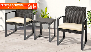 3-Piece Outsunny Rattan Style Outdoor Bistro Set