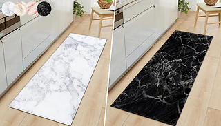 Marble Style Non-Slip Kitchen Floor Rug - 4 Colours & 4 Sizes