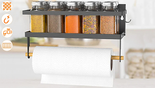 Spice Rack Magnetic Shelf & Paper Towel Holder