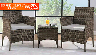 3-Piece Rattan Patio Table & Chairs Set
