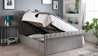 Chesterfield Scroll Ottoman Bed With Optional Mattress - 2 Sizes