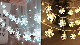 Snowflake LED Christmas String Lights - 2 Colours & 2 Lengths 