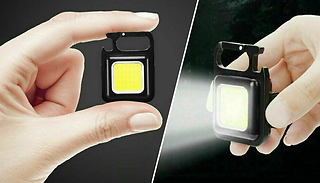 1 or 2-Pack Mini USB-C Rechargeable COB Flashlight Keychain