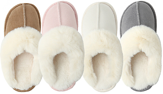 Faux Fur Fluffy Cotton Slippers - 4 Colours & 4 Sizes