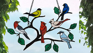 Birds on Branch Painted Acrylic Decoration - 5 or 6 Birds