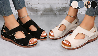 Orthopaedic Open-Toe Wedge Sandals - 4 Colours & 7 Sizes