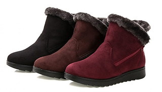 Side-Zip Faux Fur Winter Boots - 3 Colours & 4 Sizes