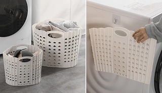 Collapsible Plastic Laundry Basket - 2 Colours & 2 Sizes