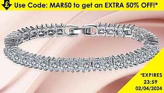 7ct Simulated Sapphire Square Tennis Bracelet