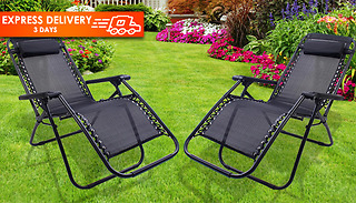 Set of 2 Reclining Zero Gravity Sun Loungers