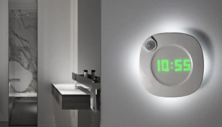 2-in-1 Bathroom Motion Sensor Magnetic Wall Lamp + Clock 
